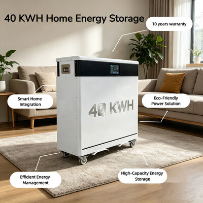 51.2 800Ah 15kwh 20kwh 30kwh 40kwh Sınıf A LiFePO4 Hücreleri Ev Enerji Depolama Bataryası 6000+ Derin Döngülerle Dahili Akıllı BMS