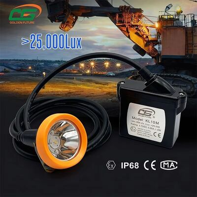 ATEX KL10M 25000Lux IP68 Su Geçirmez LED Madenci Kask Lambası 10Ah Şarj Edilebilir Li-ion Pil