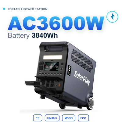 Toptan 3840Wh 3600W LiFePO4 Güneş Enerjisi Jeneratörü Hızlı Şarj MPPT Şebeke Dışı Açık Hava Kamp Güç Kaynağı ABD Stok