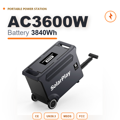 EU Depo Sahada 3600W 3840Wh LiFePO4 Taz Sinüs Dalgası MPPT Ev Yedekleme için Taşınabilir Elektrik Santrali